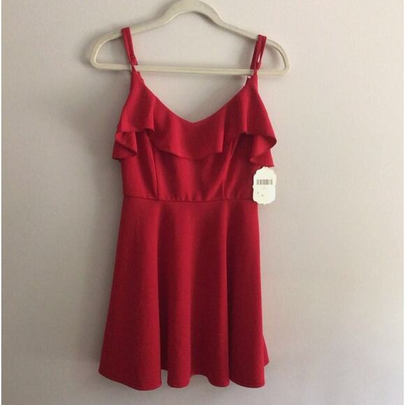 NWT Altar'd State Red Ruffle Fit & Flare Skater Dress size M - Picture 4 of 8
